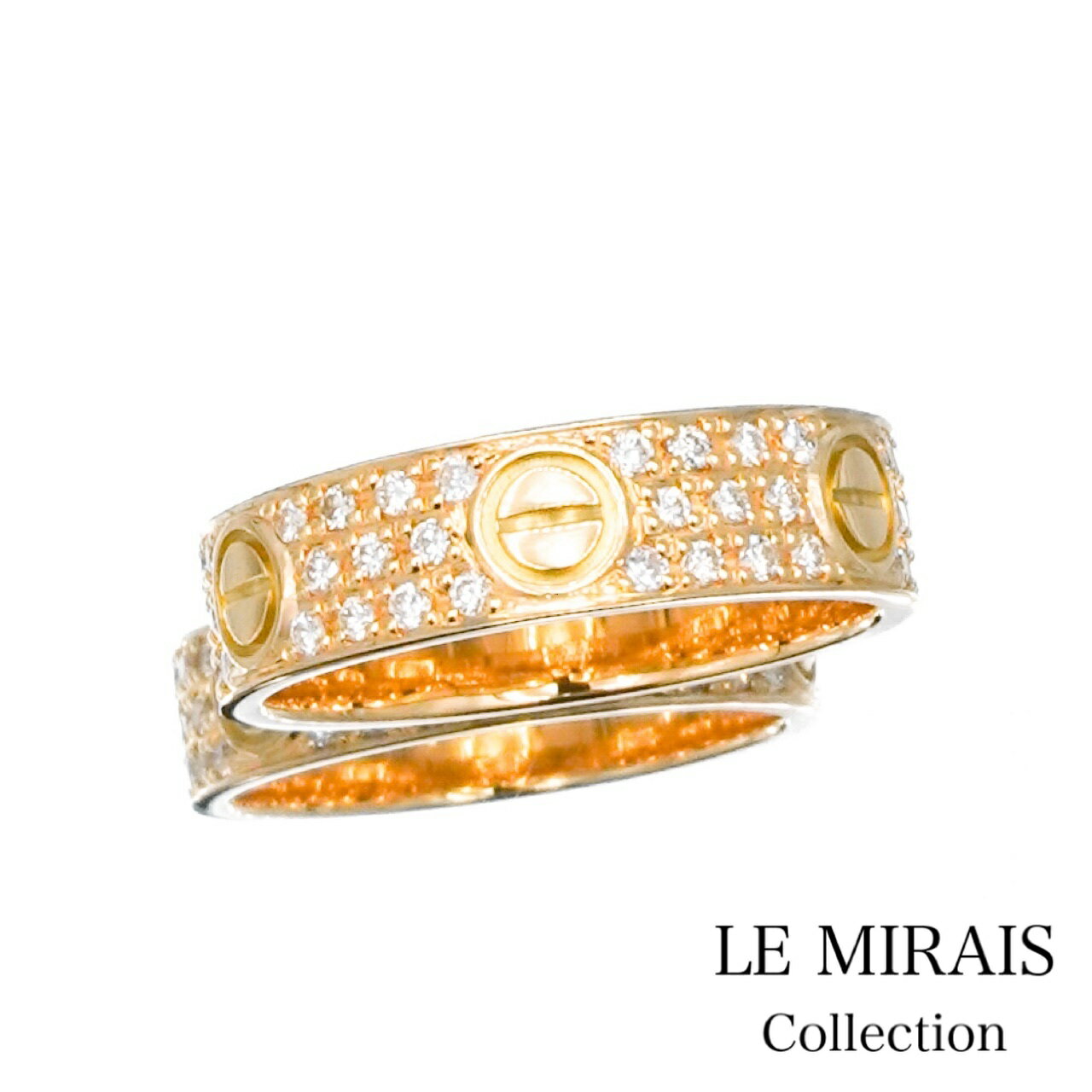 【仕上済】カルティエ ラブリング 21号 YG ダイヤ 21 61 K18YG メンズ リング・指輪【中古】【送料無料】CARTIER