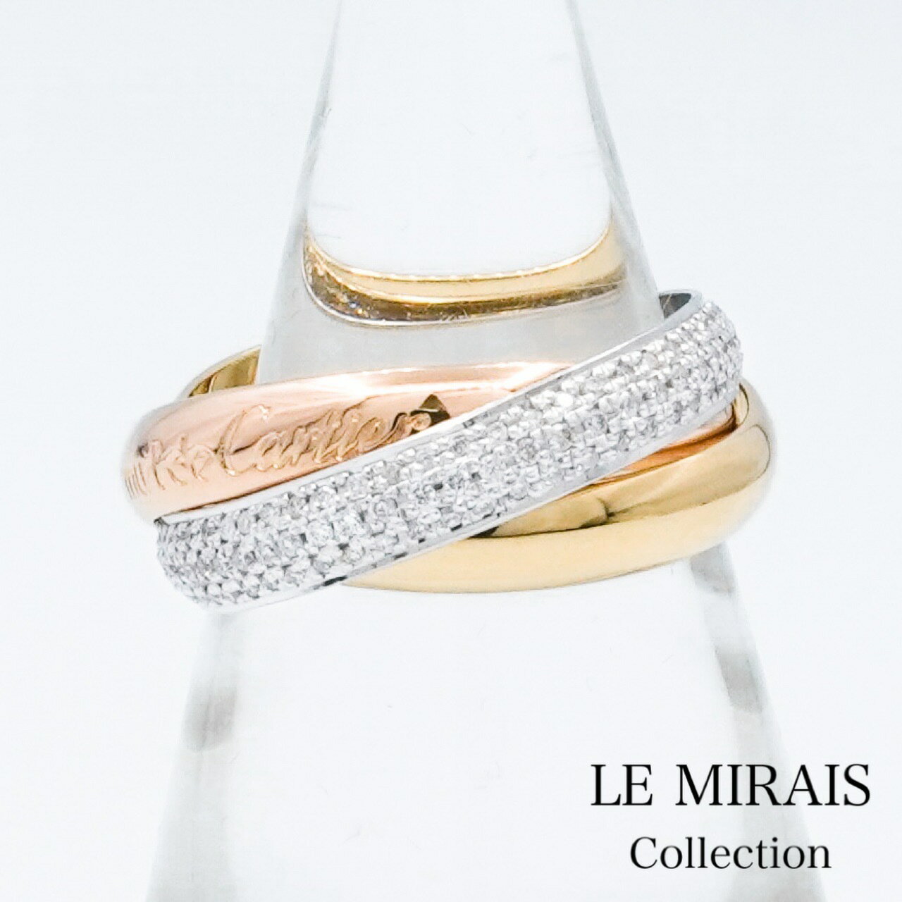 【仕上済】カルティエ トリニティリング 14号 ダイヤ 14 54 K18WG×K18YG×K18PG レディース リング・指輪【中古】【送料無料】CARTIERのサムネイル