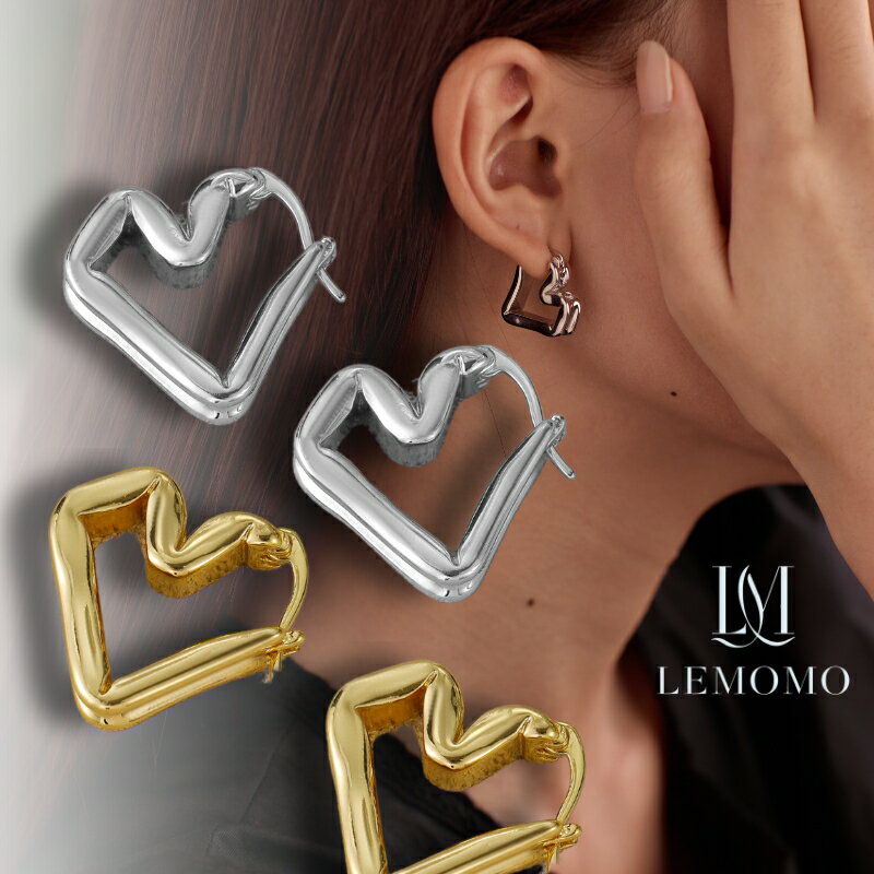 ピアス ハート 金属アレルギー ワンタッチ キャッチレス ニッケルフリー おしゃれ レディース インスタ 韓国 人気 トレンド 大人のサムネイル