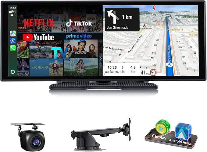 11インチディスプレイオーディオ｜YouTube・Netflix・TikTok…対応｜1080Pバックカメラ標準装備｜CarPlay・Android Autoワイヤレス接続｜分割画面表示｜カーナビ機能搭載｜音声コントロール｜Bluetooth｜OTAアップデート｜簡単設置｜日本技術認証済み