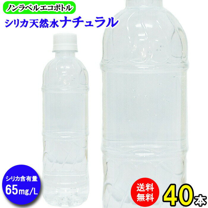 ラベルレス シリカ水 525ml 40本 送料無料 高濃度シリカ水 天然水 天然シリカ水 ミネラルウォーター silica シリカ シリカウォーター 水 エコボトル ノンラベル ケイ素水 水 軟水 国産 九州産 大分県産