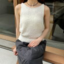 【SALE★20%】ヘルシーニットタンク キャミソール 肌見せ サマーニット 夏ニット ニットベスト タンクトップ 涼しい 夏トップス シンプル 可愛い 華奢見...