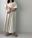 【SALE★80%OFF】パイピングサイドボタンワンピース ワンピース サイドボタン パイピング 柔らかい素材 涼しい