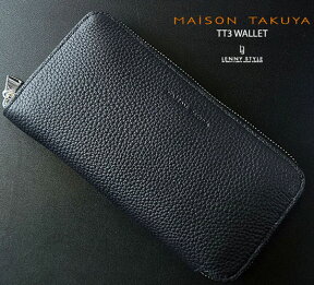 MAISON TAKUYA（メゾンタクヤ）ラウンドジップロングウォレット（長財布）ブラック×アジュア-TT3-WALLET/TT3