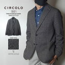 チルコロ 1901(CIRCORO 1901)ツイード調プリント裏起毛ストレッチテーラードジャケット(GIACCA T/T S.P)ブラック(nero)