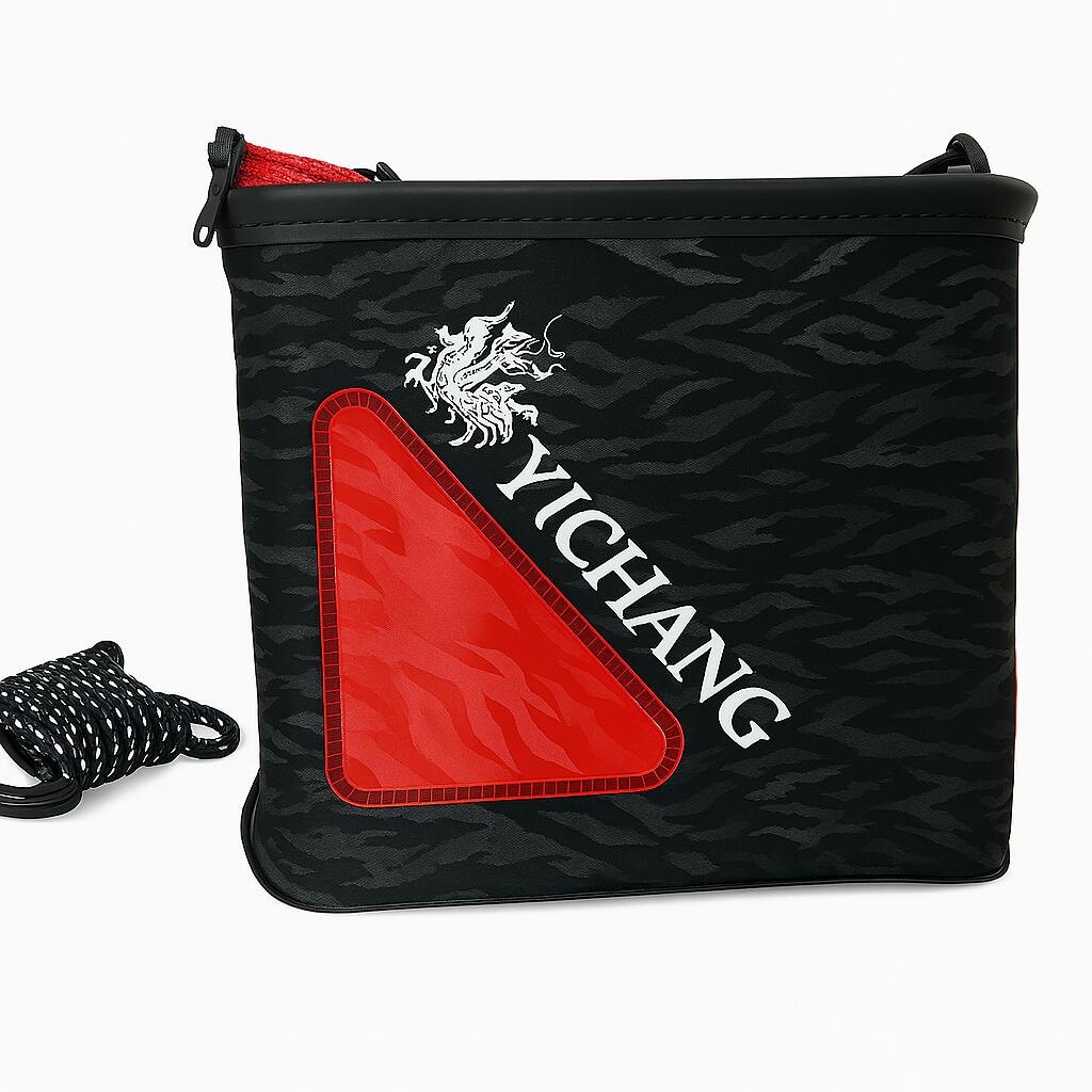 折り畳み式バケツ 網付き 磯釣り/洗車用 22cm三角形 強化厚型 3Dテクスチャ ブラック