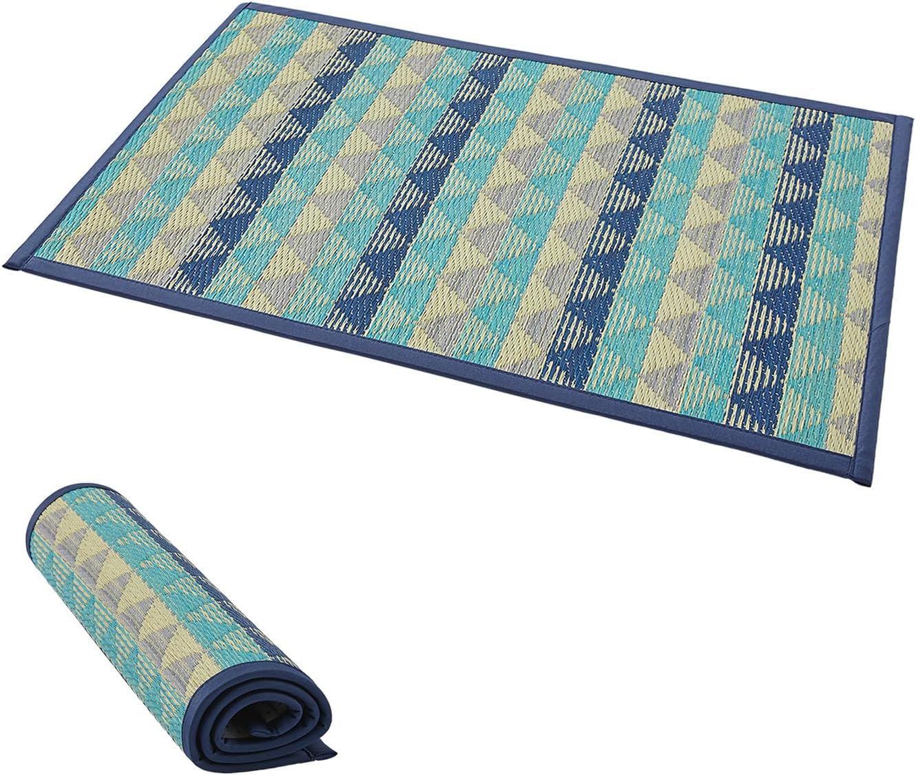 い草マット 50x80cm 滑り止め ブルー 和風