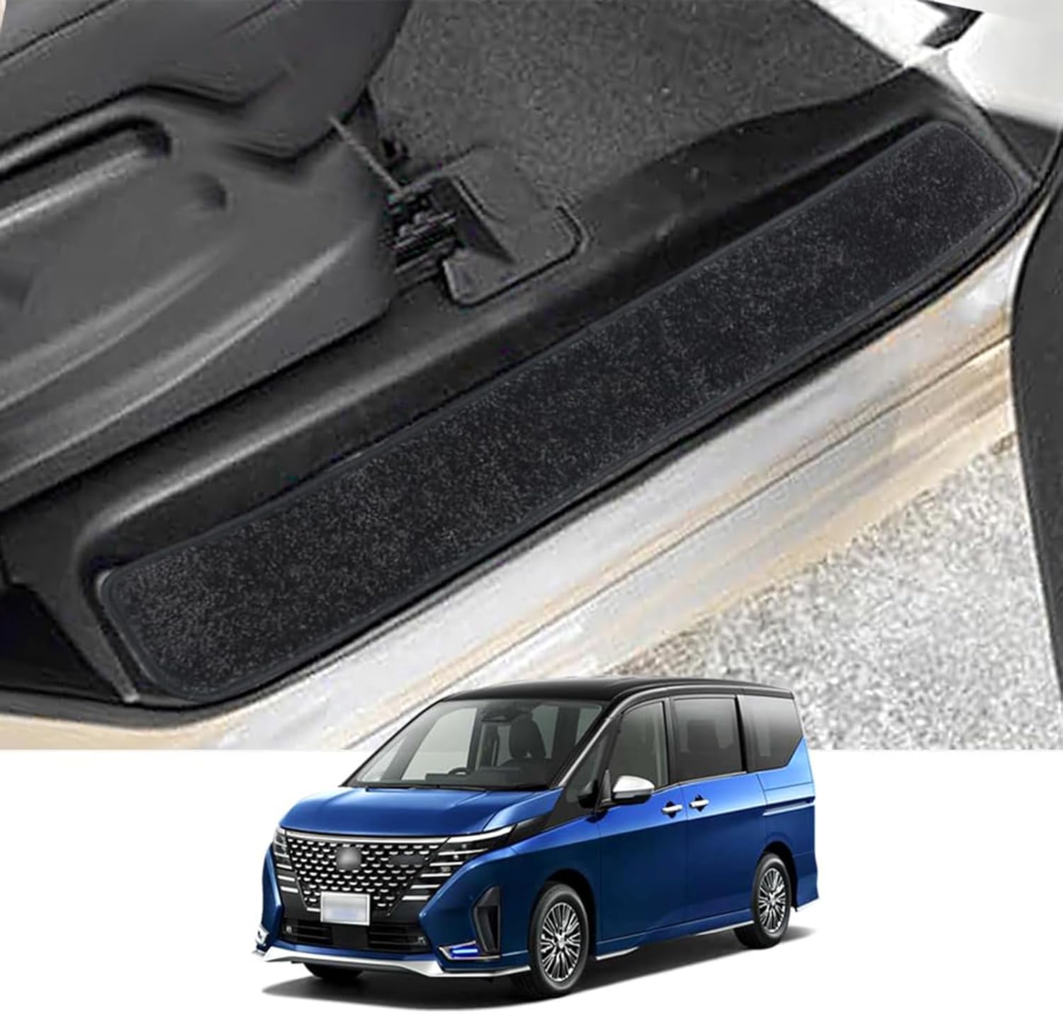 Rakuten - 日産セレナC28専用サイドステップマット 2022年11月～現行 ガソリン/e-POWER対応 ブラック4枚