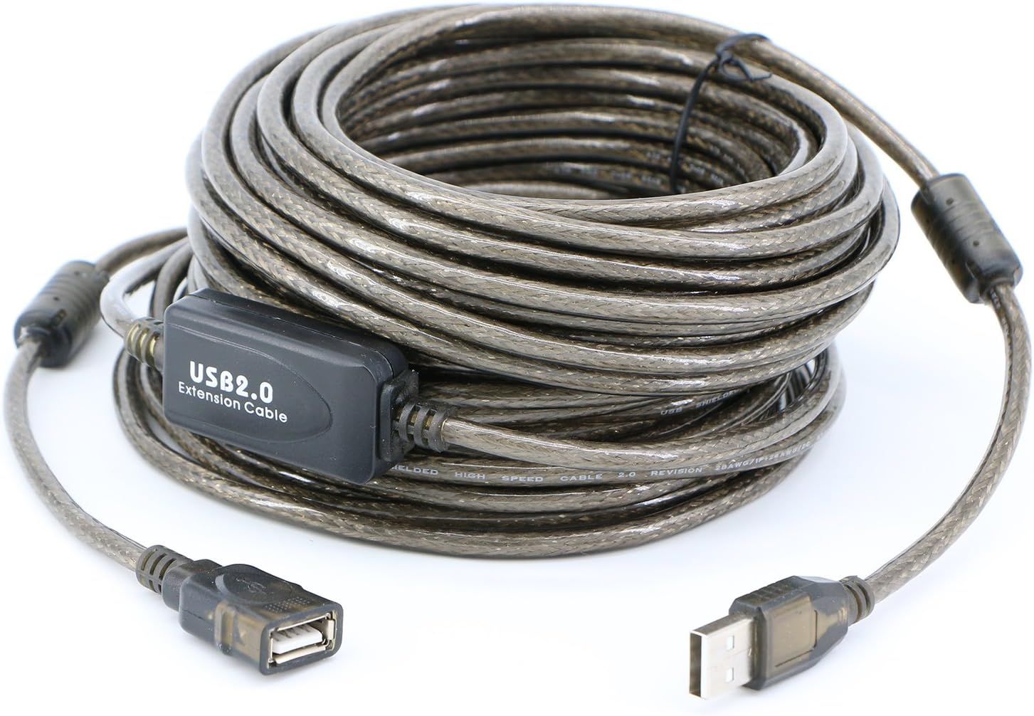 Rakuten - USB2.0延長ケーブル 15m 480Mbps リピーター内蔵 金メッキ 高速転送