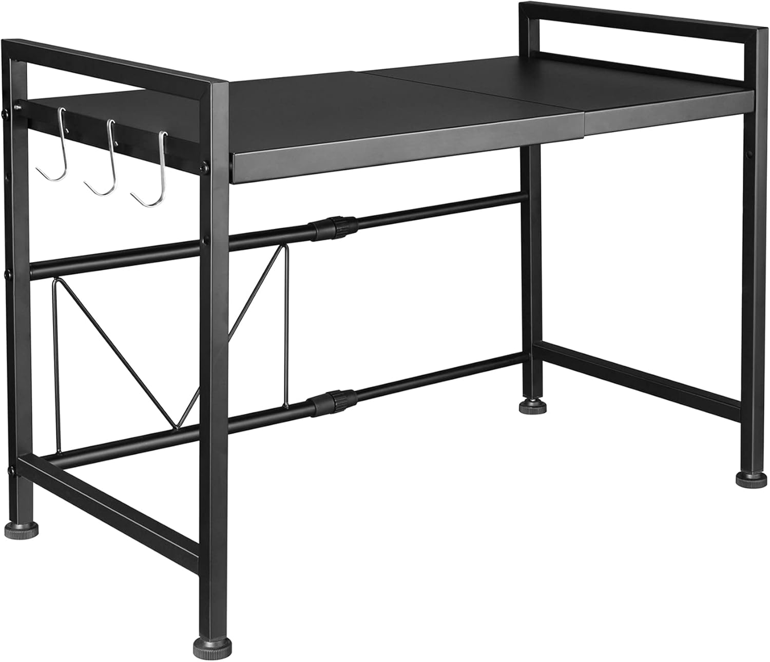 レンジ上ラック レンジラック 伸縮式 幅(40-60cmブラック