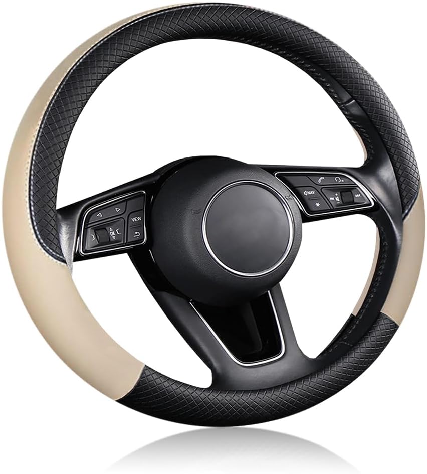 Rakuten - ハンドルカバー 保護カバー 軽自動車 sサイズ 3Dグリップ 37～38CM (ベージュ)