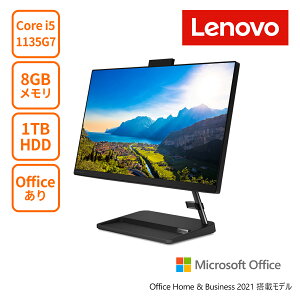 【2/25 10:00-不定期10%還元】直販 デスクトップパソコン Office付き 新品：IdeaCentre AIO 360i Core i5 1135G7搭載(21.5型 FHD液晶一体型/8GBメモリー/1TB HDD/Office Home & Business 2021/Windows11/ブラック)