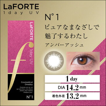 【最大1,200円OFF】【送料無料】【あす楽】LaFORTE(ラフォルテ) ワンデーUV No.1 アンバーアッシュ 30枚入×6箱 ( コンタクトレンズ コンタクト 1日使い捨て ワンデー 1day カラコン サークル LaFORTE ラフォルテ アンバー アッシュ 14.2mm 13.2mm 30枚入り 6箱セット )