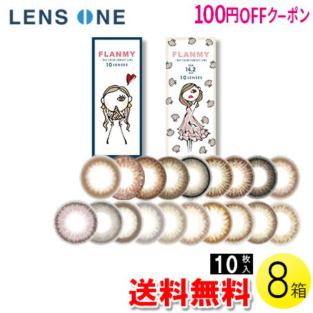 【100円OFFクーポン】【送料無料】FLANMY 10枚入×8箱 ( コンタクトレンズ コンタクト 1日使い捨て ワンデー 1day カラコン サークル フランミー FLANMY 14.2mm 14.5mm 佐々木希 10枚入り 8箱セット )