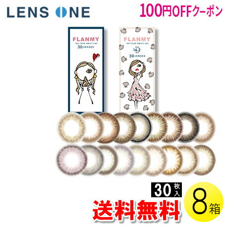 【100円OFFクーポン】【送料無料】FLANMY 30枚入×8箱 ( コンタクトレンズ コンタクト 1日使い捨て ワンデー 1day カラコン サークル フランミー FLANMY 14.2mm 14.5mm 佐々木希 30枚入り 8箱セット )