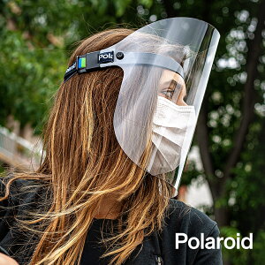 1位達成！EN166認証 フェイスシールド 正規品 Polaroid STAY SAFE 2 洗って繰り返し使える 医療用 Faceshield ポラロイド社 フェイスガード 高品質 軽量 UVカット 耐熱 メガネの上から着用可 ウイルス対策 感染 飛沫 防止 STAYSAFE2-SZE01 ハイクオリティ エチケット