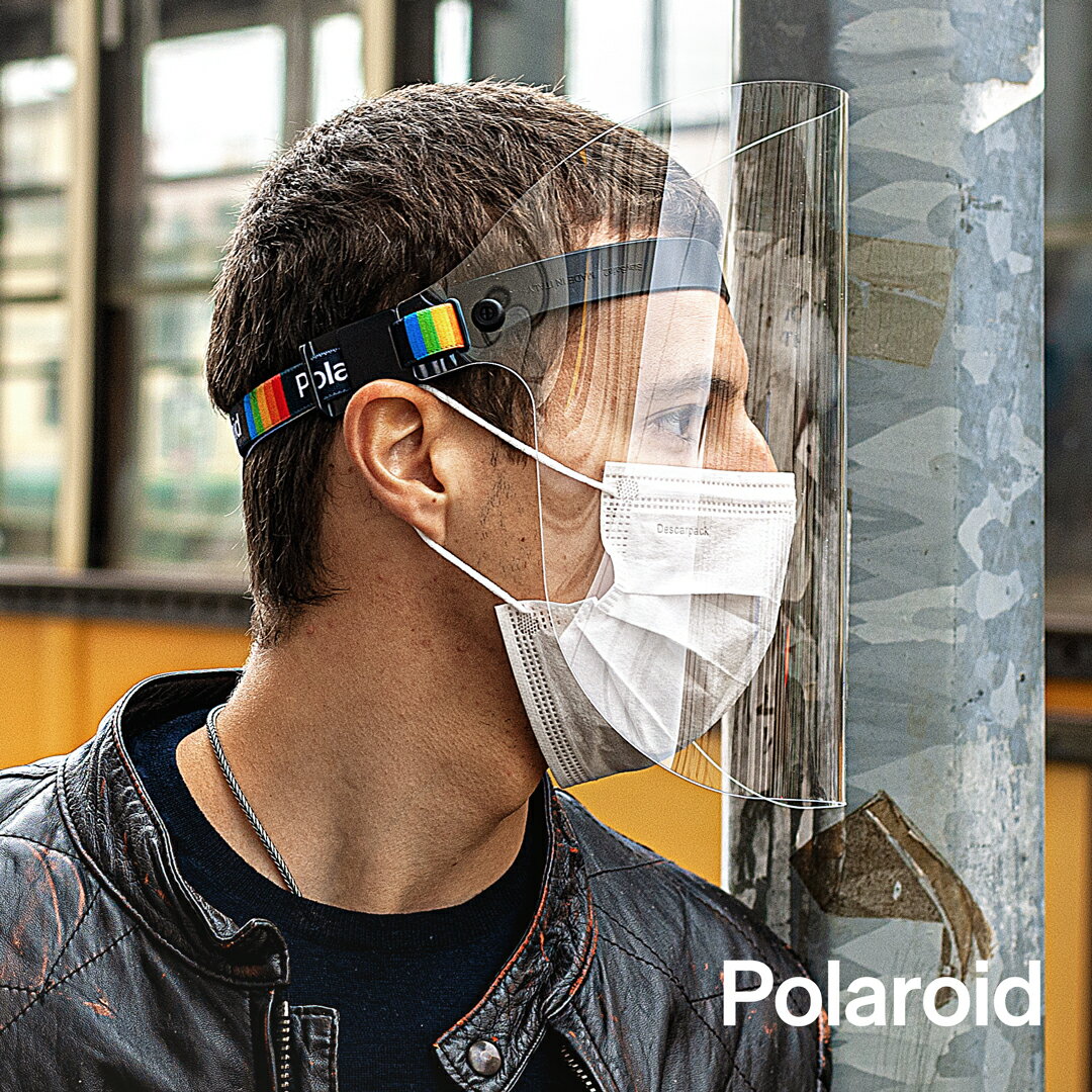 1位達成！EN166認証 フェイスシールド 正規品 Polaroid STAY SAFE 2 洗って繰り返し使える 医療用 Faceshield ポラロイド社 フェイスガード 高品質 軽量 UVカット 耐熱 メガネの上から着用可 ウイルス対策 感染 飛沫 防止 STAYSAFE2-SZE01 ハイクオリティ エチケット