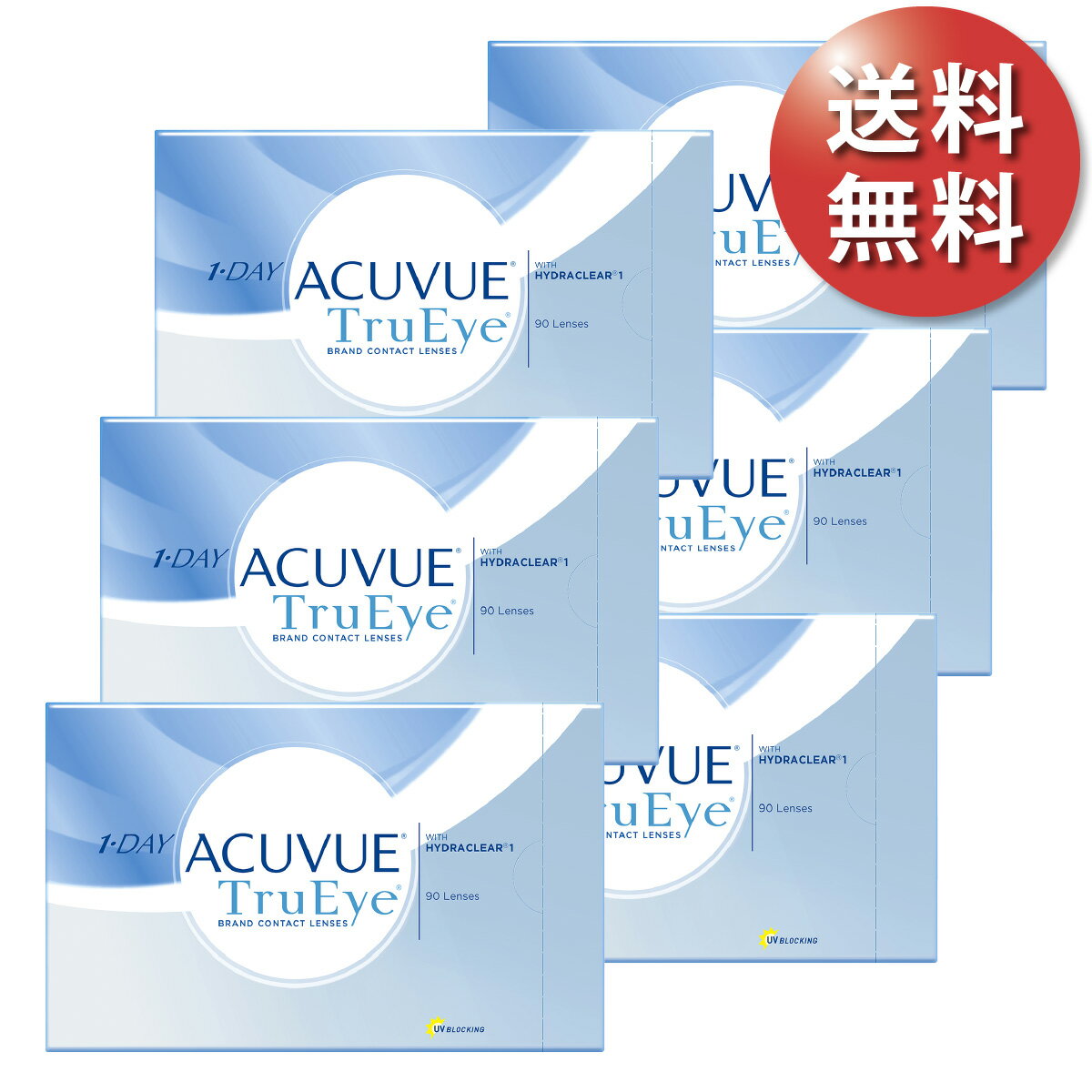 【送料無料★30枚あたり1,903円+税】ワンデーアキュビュートゥルーアイ 90枚パック 6箱セット(30枚入x18箱) 両眼9ヶ月分 (ジョンソン・エンド・ジョンソン/1DAY/1日使い捨てコンタクトレンズ)