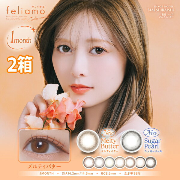 feliamo / フェリアモ 1month 入数1箱 / 2枚入り 装用期間1ヶ月 BC8.6mm DIA14.2mm 度数±0.00 -0.50〜-6.00（0.25Dステップ） -6.50〜-8.00（0.50Dステップ） 含水率38...