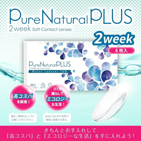 ピュアナチュラル プラス 2ウィーク Pure Natural PLUS 2week 6枚入 低含水 含水率38% 2週間交換 コンタクトレンズ ポスト投函 lenscircle-10001433 レンズサークル サンプル画像2
