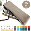 ちょっとハイソな本革 ペンケース 筆箱 レザー ペン入れ コンパクト スリム 文具 筆記用具 ふで箱 収納 革 本革 高級 ペン ケース