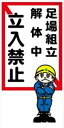 WB20B 足場組立解体中 立入禁止 建設現場マンガ標識