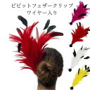 フラダンス　タヒチアンダンス　ヘアークリップ　フェザーヘアクリップ 　ダンス髪飾り　ヘッドドレス　ヘアアクセサリー　キッズダンス髪飾り　コスプレ