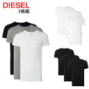 送料無料 ディーゼル Tシャツ 半袖 Vネック 3枚セット 00SPDM 0AALW UMTEE-JAKE 3Pack 【45-47】