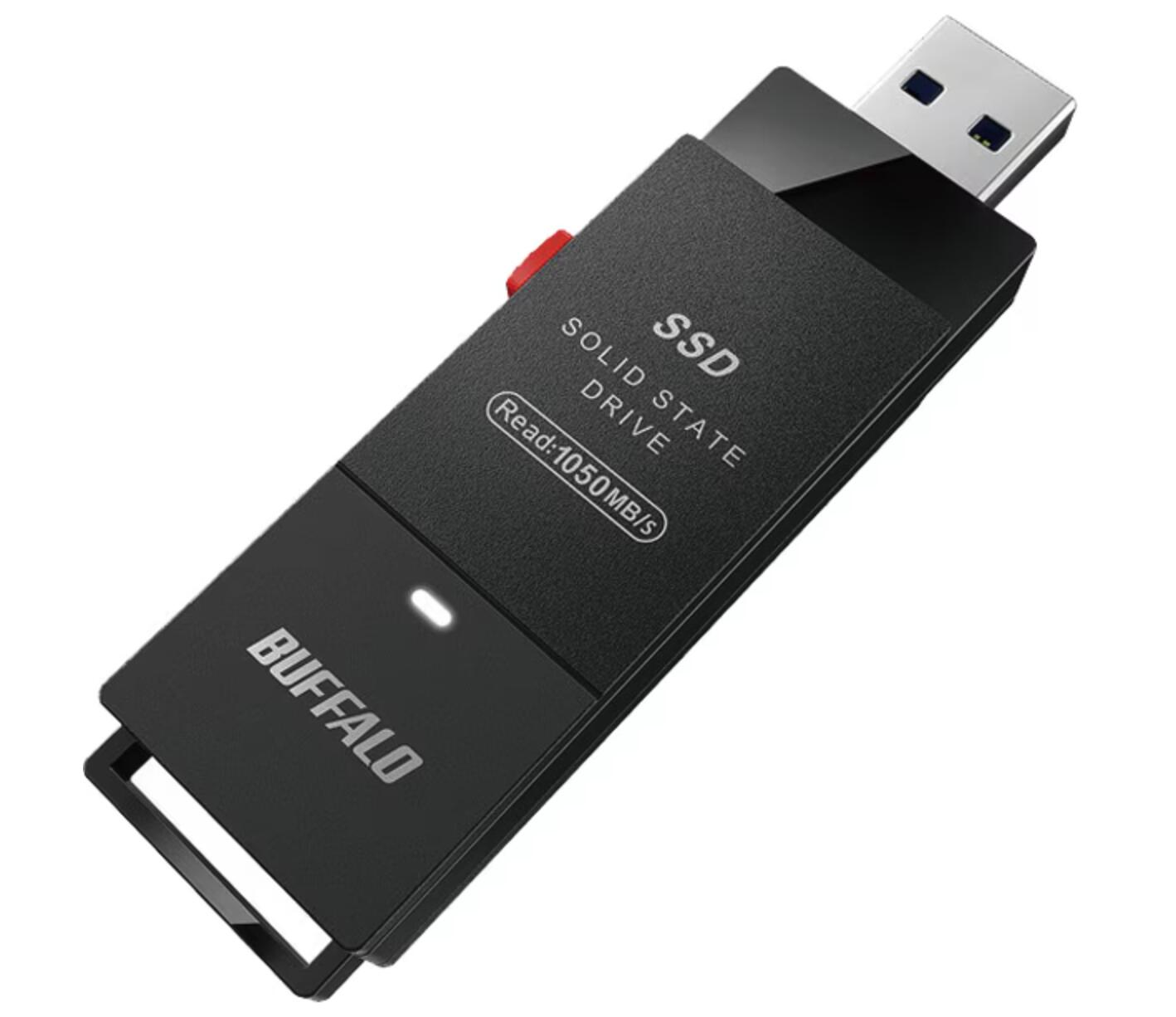樂天商城 - バッファロー ポータブルSSD SSD-SCH1.0U3-BA｜1TB USB3.2 Gen1 高速データ転送 耐衝撃 コンパクトモデル