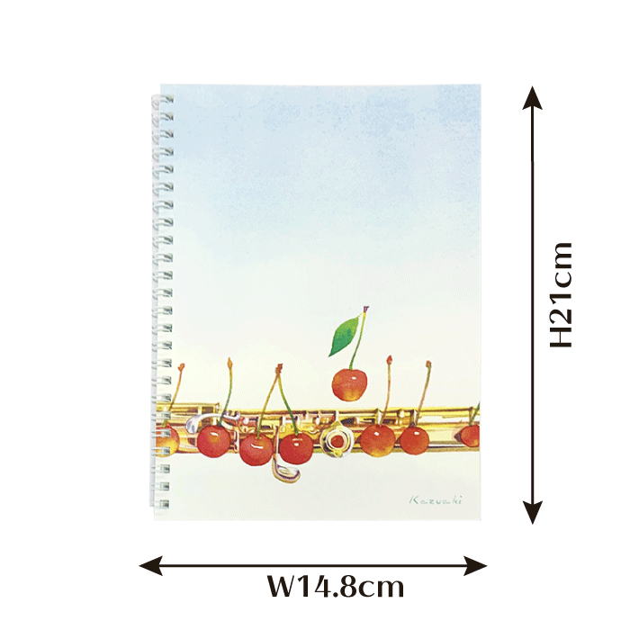 山田和明　A5　リングノート　フルート　方眼　おしゃれ　かわいい　ステーショナリー　楽器　音楽雑貨　発表会　記念品　プチギフト　プレゼント