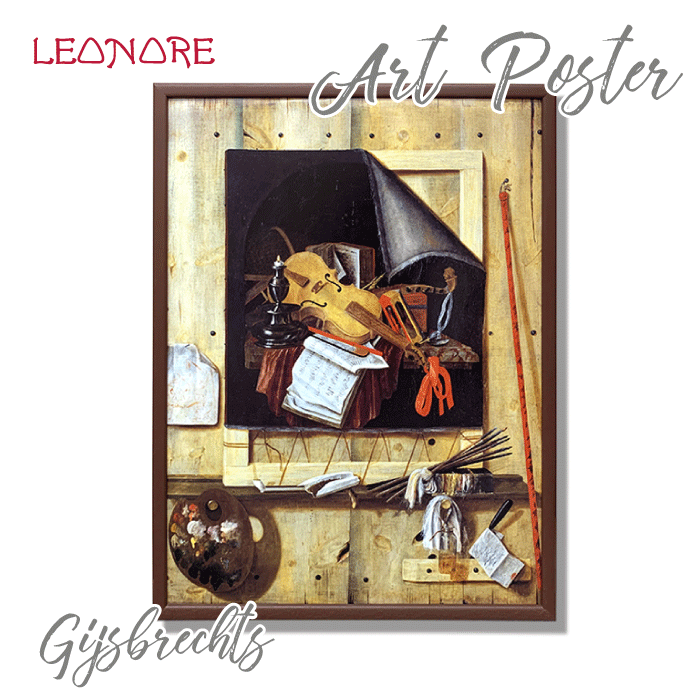 フランス製　アート　ポスター　額　ヴァイオリンのある静物画　ヘイスブレヒツ　フレーム　絵画　壁掛..