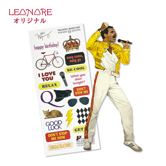 伝説のミュージシャンのカード&ステッカー! フレディマーキュリー Freddie Mercury ダイカット グリーティング メッセージ カード ステッカー シ...