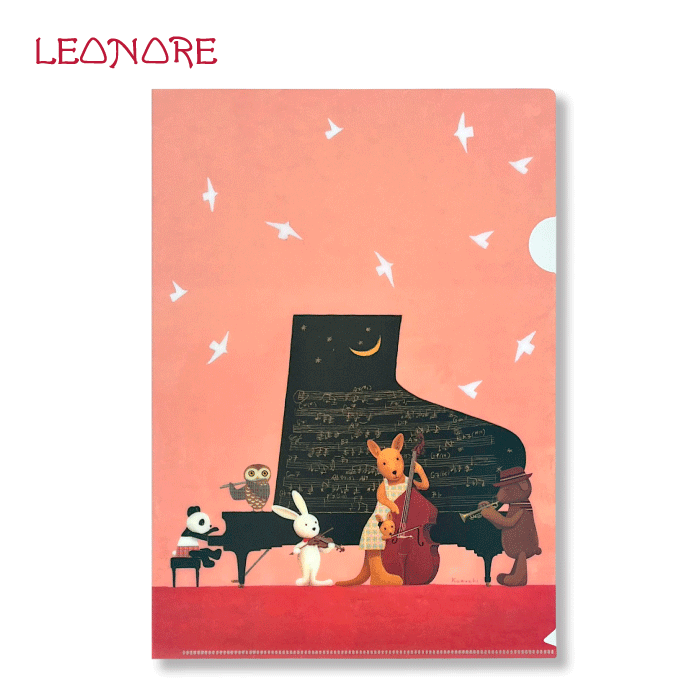 絵本作家「山田和明」の A4クリアファイル♪　シンフォニー　ピアノ　ヴァイオリン　コントラバス　フル..