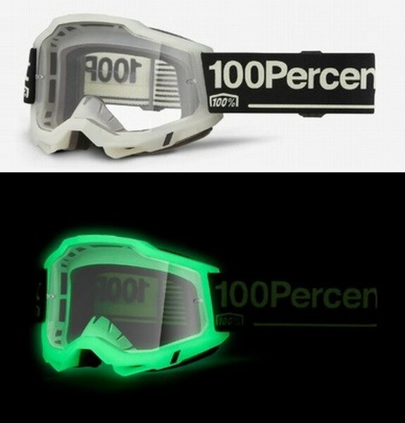 100% （100パーセント） ACCURI 2 （アキュリ2 ACCURI2） ゴーグル Glow - Clear Lens （蓄光）