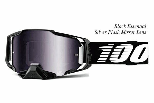 100% （100パーセント） ARMEGA Goggle Black Silver Flash Mirror Lens