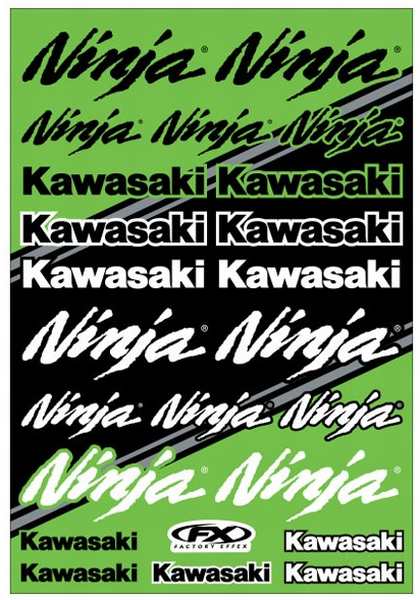 5月27日AM1時59分まで!お買物マラソン!エントリーと買い回りで最大ポイント10倍!!　Factory Effex （ファクトリーエフェックス） OEM STICKER SHEET （ステッカーシート ステッカーキット） FX22-68134 カワサキ スポーツバイク （予約商品 次回入荷予定未定）