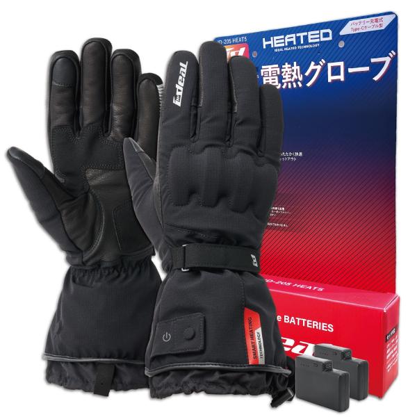 Gloves - 5月16日AM1時59分までお買物マラソン!エントリーと買い回りでポイント最大15倍!!　山城 （yamashiro） IDEAL 電熱グローブ ID-205 HEAT5 ヒート5 ブラック 2XLサイズ