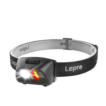 Lepro ヘッドライト 電池式 LED ヘッドランプ 超軽量 ledヘッドライト 白光＆赤光 6つ点灯モード 実用点灯7〜50時間 防水防雨 小型 軽量 ヘッド ライト