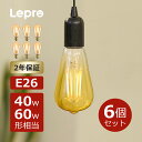 2年保証 Lepro led電球 e26 エジソン電球 おしゃれエジソンランプ led レトロ電球 エジソン電球led 60w 40wフィラメントアンバー 電球色エジソンランプフィラメント 電球 アンティークシーリング