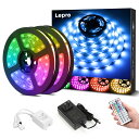 【2年保証】Lepro ledテープライト 10m( 5m*2巻) テープライト RGB 屋内用 明るさ調節 鮮やか 20色タイプ 44キーリモコン 調光調色 カラーDIY SMD5050 超高輝度 間接照明 両面テープ 切断可能 取付簡単 非防水 ledテープ 飾りライト