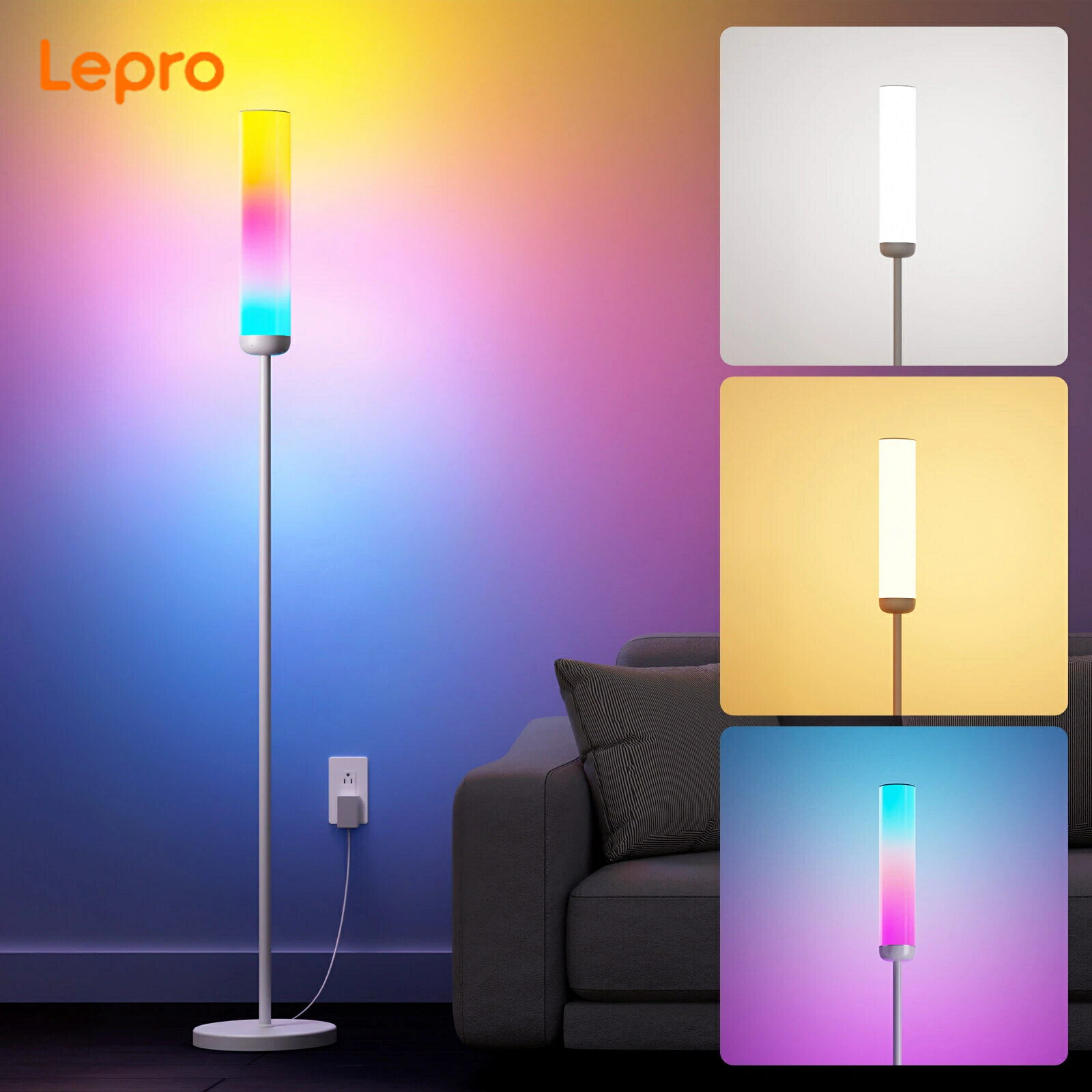 【1500円OFFクーポン配布中】【2年保証】Lepro O1 AI フロアライトスタンドライトフロア 2300lm高輝度【Alexa対応/調光調色/1600万色/虹色/音楽同期/音声操作/BlueTooth&Wi-Fi/Google Home】間接照明おしゃれライト照明スタンドライトクリスマス AI照明デザイナー