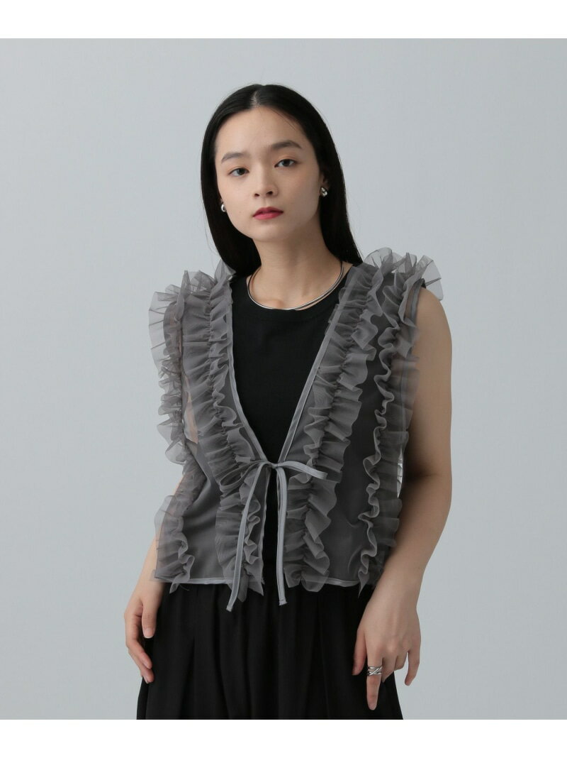 【SALE/40%OFF】シアーチュールフリルベスト LEPSIM レプシィム トップス ベスト・ジレ ブラック グレー ホワイト【RBA_E】[Rakuten...