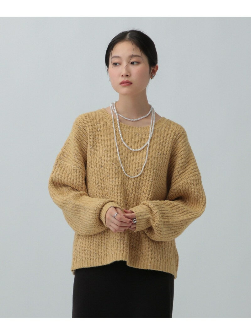 【SALE／30%OFF】3ゲージノットヤーンラメプルオーバー LEPSIM レプシィム トップス ニット イエロー グレー ブラウン【RBA_E】【送料無料】[Rakuten Fashion]