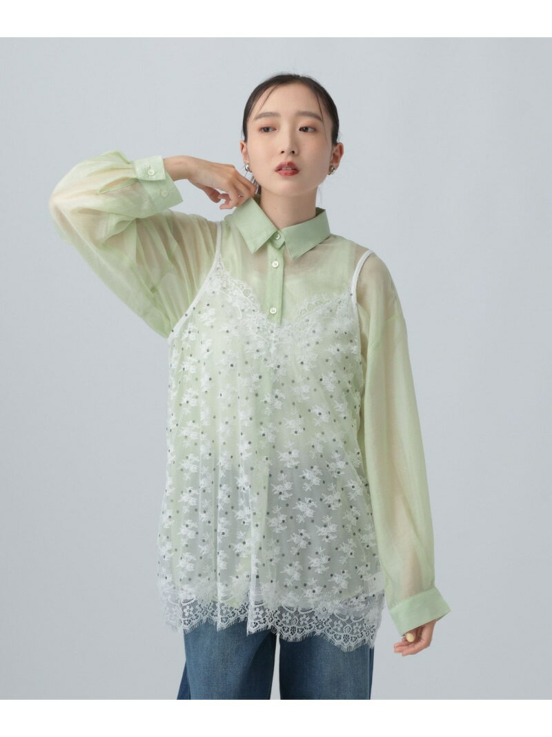 Rakuten - 総レースドットプリントキャミソール LEPSIM レプシィム トップス カットソー・Tシャツ【送料無料】[Rakuten Fashion]