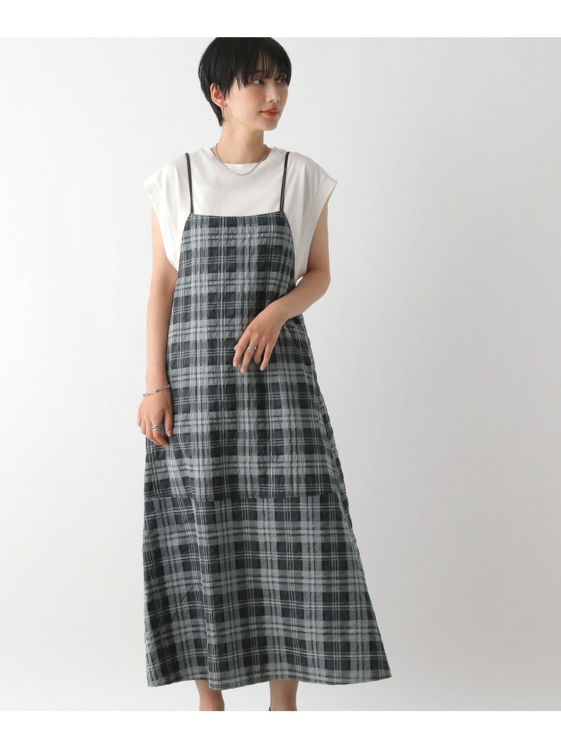 【SALE／50%OFF】チェックキャミワンピース LEPSIM レプシィム ワンピース・ドレス ワンピース ブラック グリーン【RBA_E】[Rakuten Fashion]のサムネイル