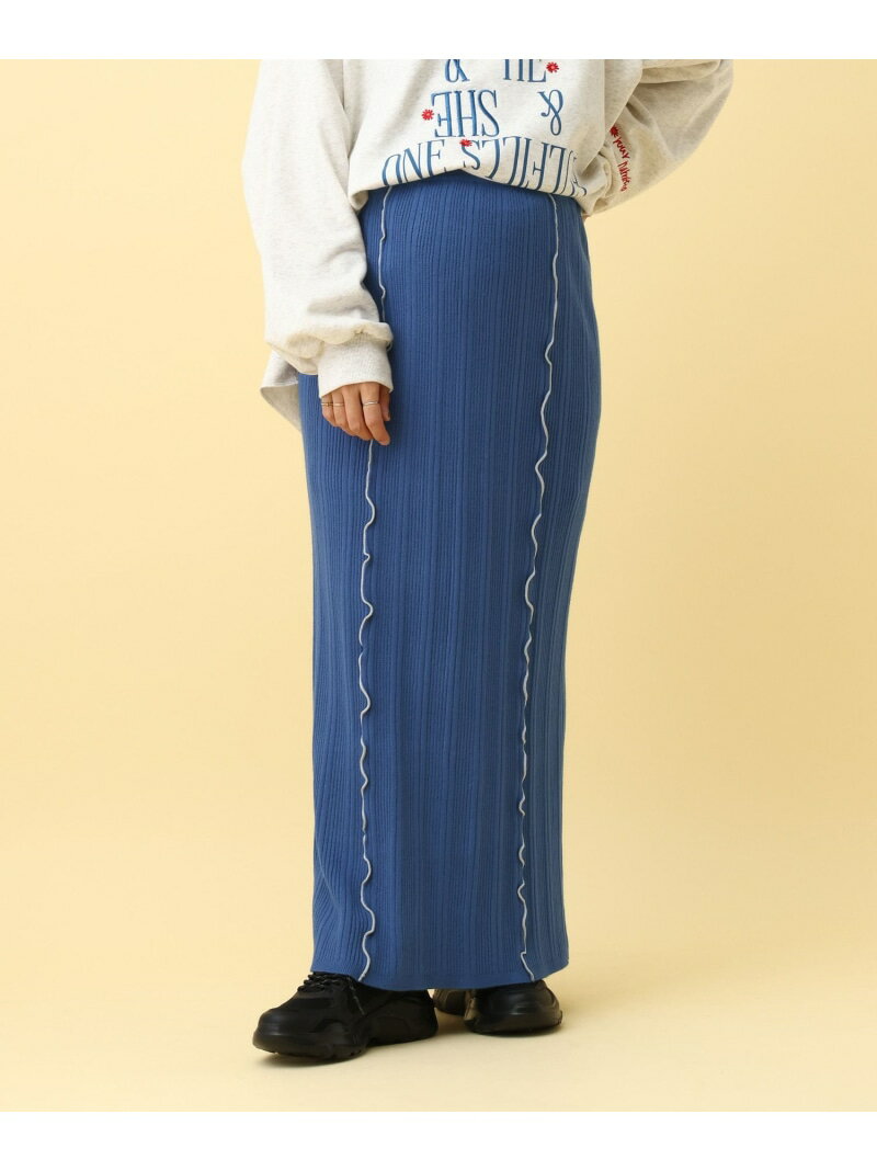 【産前・産後対応】マタニティ/配色メローニットスカート LEPSIM レプシィム マタニティウェア・ベビー用品 その他のマタニティグッズ レッド ブルー ブラック【送料無料】[Rakuten Fashion]