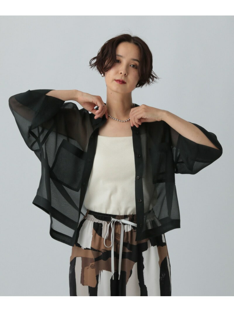 【SALE／60%OFF】ショートシアー5分袖シャツ LEPSIM レプシィム トップス シャツ・ブラウス ブラウン ホワイト ブラック【RBA_E】[Rakuten Fashion]のサムネイル