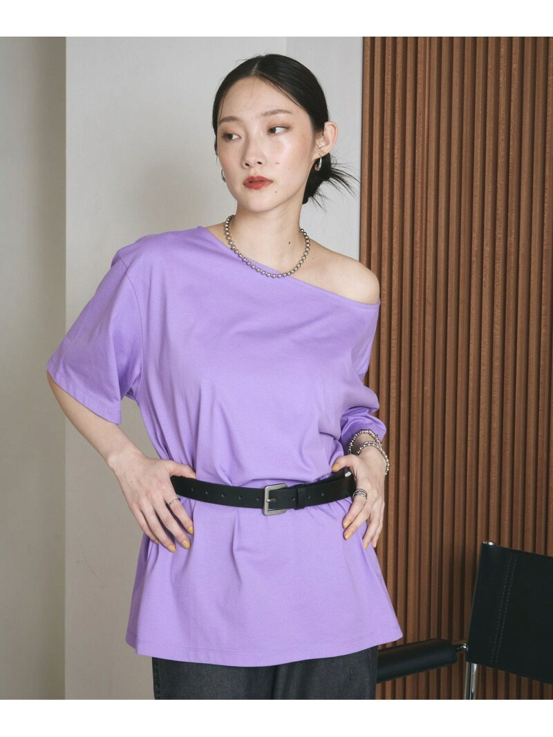 Other - 《レプクル》オフショルワイドT LEPSIM レプシィム トップス カットソー・Tシャツ グレー ホワイト パープル【送料無料】[Rakuten Fashion]