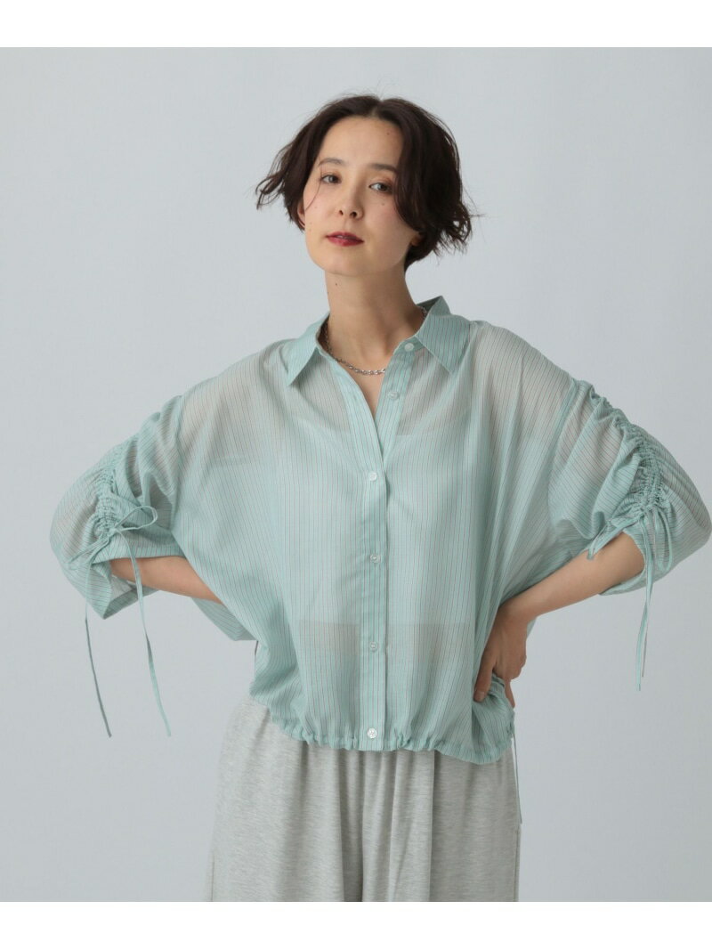 【SALE／50%OFF】シャーリングストライプシャツ LEPSIM レプシィム トップス シャツ・ブラウス ピンク グリーン ブルー【RBA_E】[Rakuten Fashion]のサムネイル