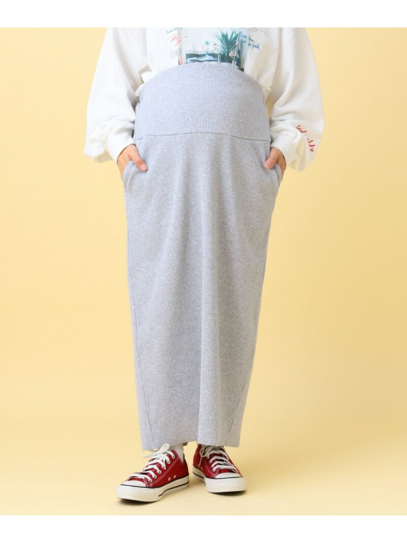 【産前・産後対応】マタニティ/リブナロースカート LEPSIM レプシィム マタニティウェア・ベビー用品 その他のマタニティグッズ ピンク ブラック グレー【先行予約】*【送料無料】[Rakuten Fashion]